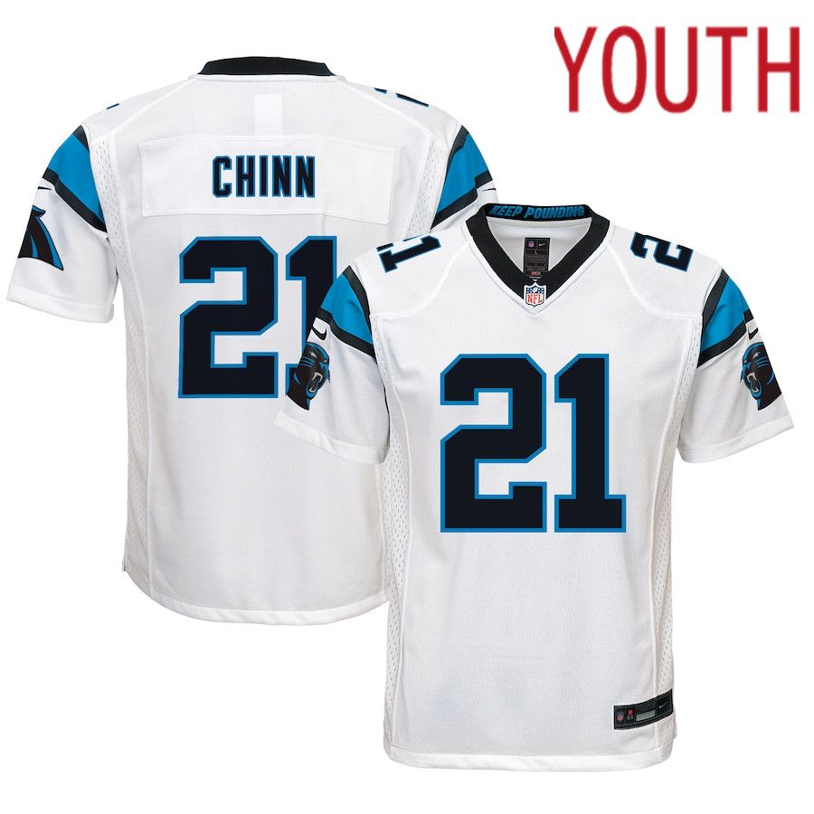 Youth Carolina Panthers #21 Jeremy Chinn Nike White Game NFL Jersey